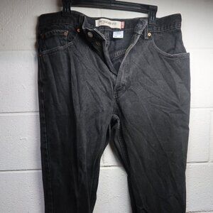 Men's Levi Strauss 505 Regular Fit Black Straight Leg Jeans Size 38 x 30